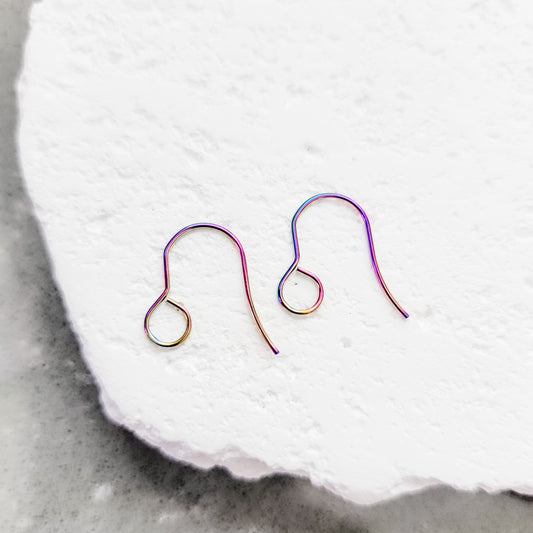 Rainbow Signature Large Loop Stainless Steel Ear Wires (5mm), 20 Pieces, Earring Hook #15