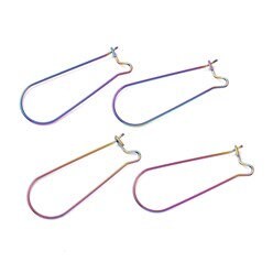 Rainbow 33mm Kidney Ear Wire , 20 Pieces