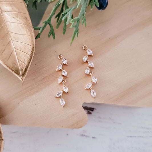 Gold Cubic Zirconia Cascading Pendant, 10 Pieces