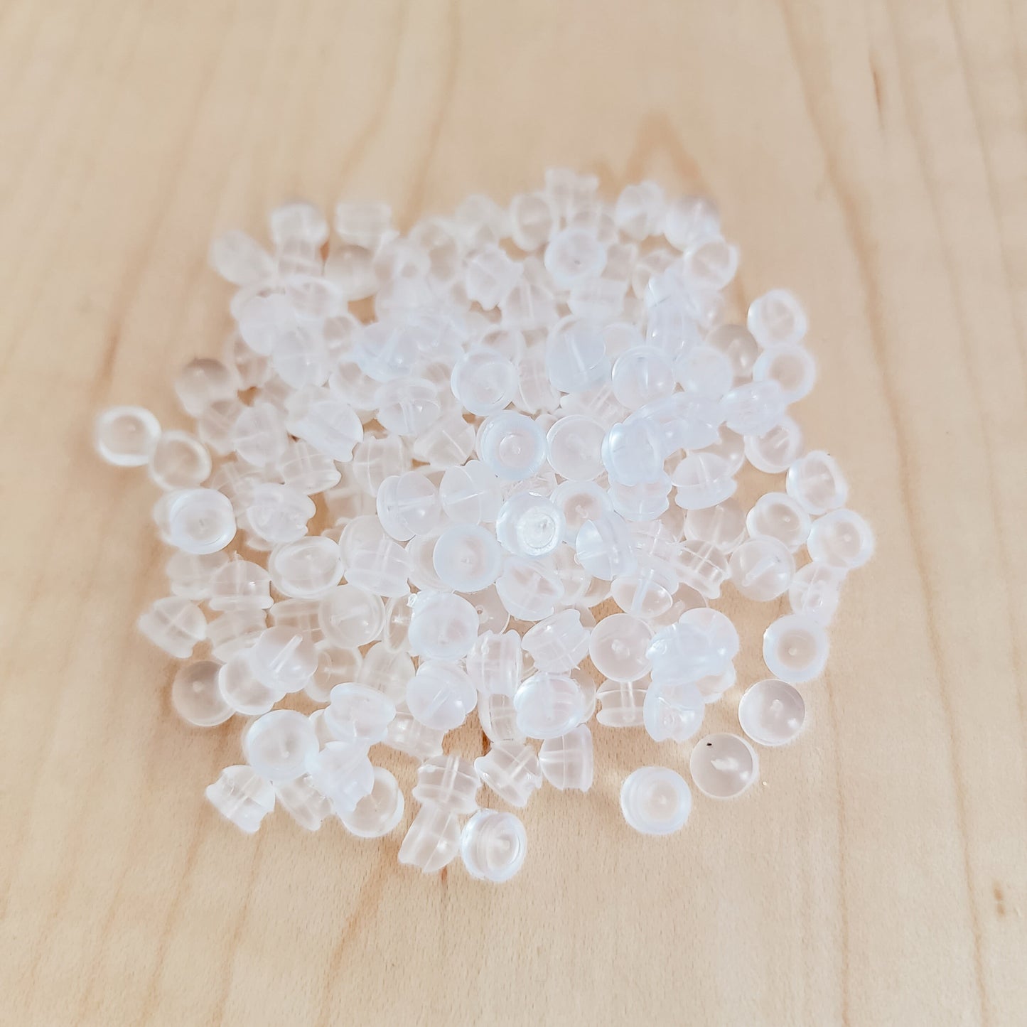 Bulk Rounded Style Clear Silicone Earring Backs, 200 Pieces