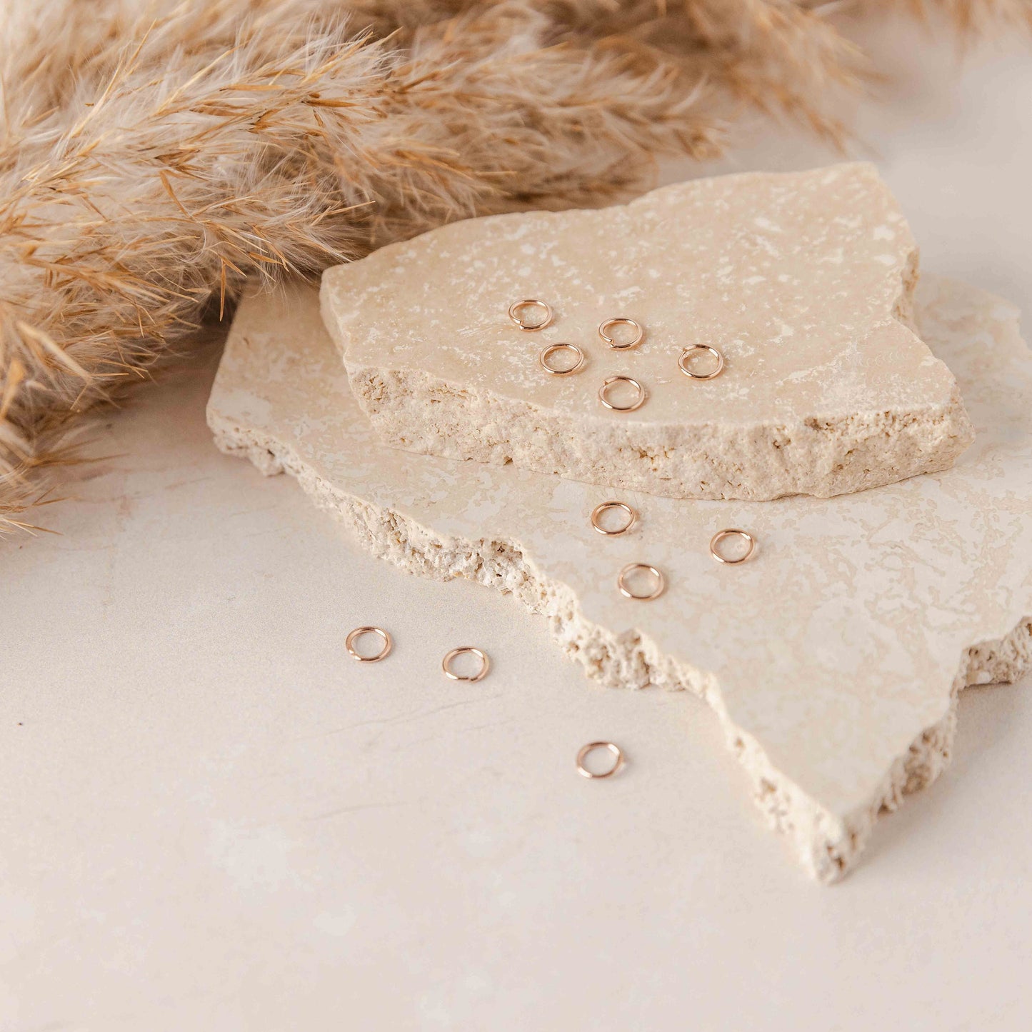 Soft Rose Gold 9mm Round Stainless Steel Jump Rings, 100 Pieces