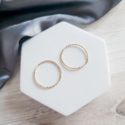 25mm Gold Hammered Stainless Steel Circle  Linking Rings (Sparkle Effect), 10 Pieces