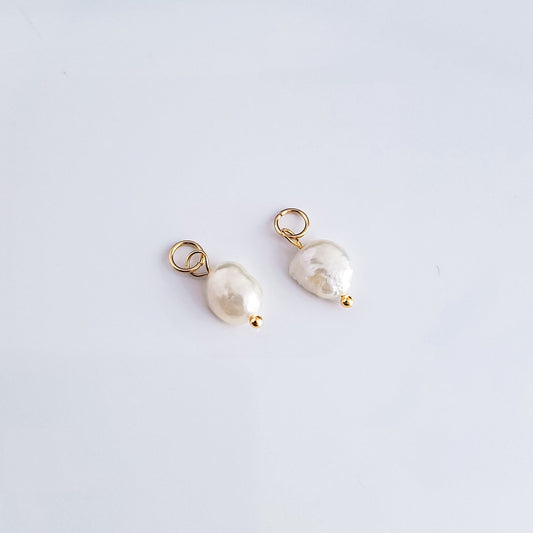 Gold Petite Real Freshwater Pearl Charm, 10 Pieces