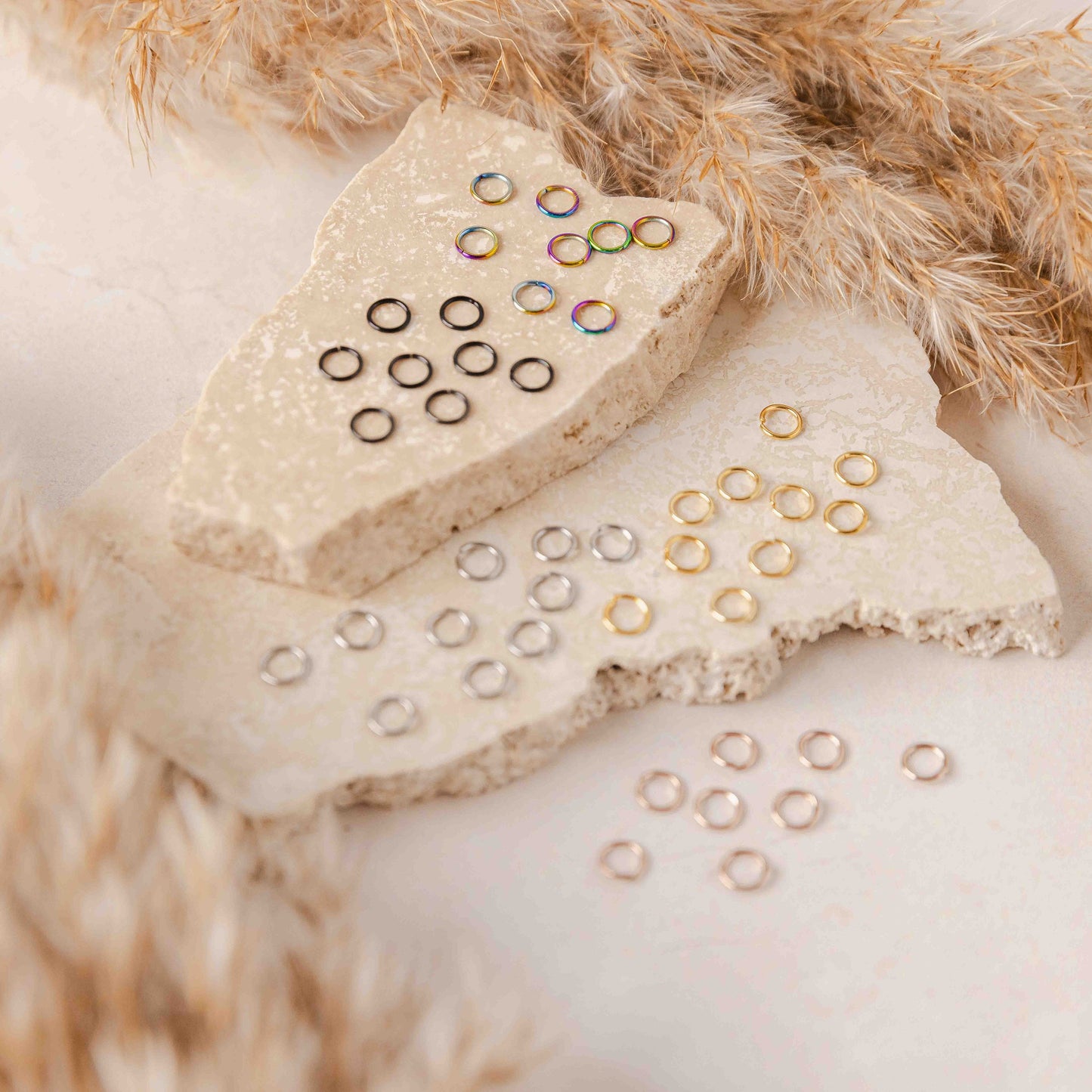 Soft Rose Gold 5mm Round Stainless Steel Jump Rings, 100 Pieces