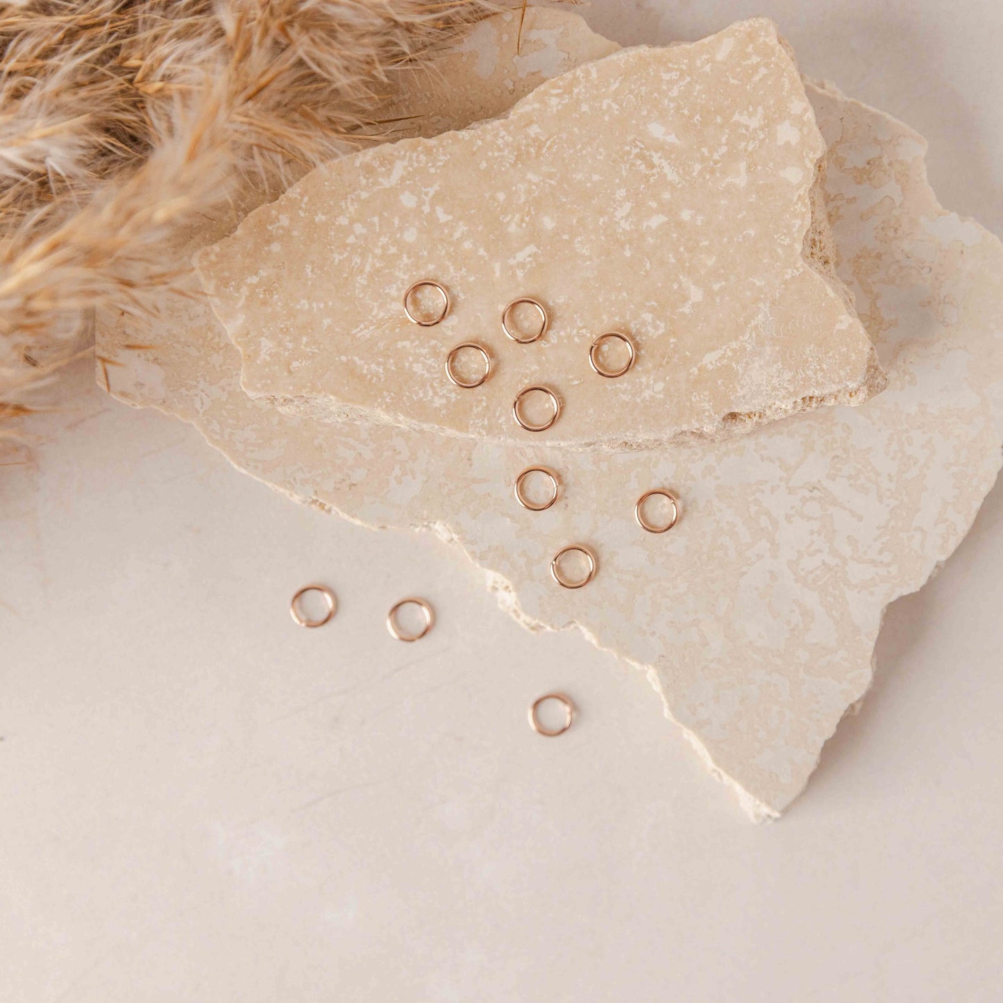 Soft Rose Gold 12mm Round Stainless Steel Jump Rings, 100 Pieces