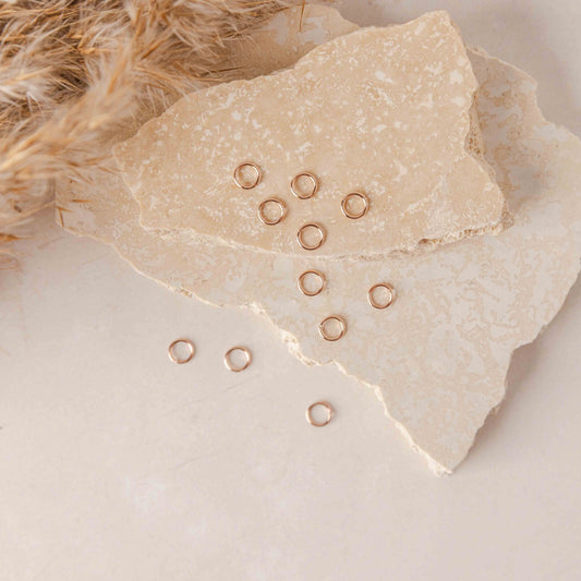 Soft Rose Gold 12mm Round Stainless Steel Jump Rings, 100 Pieces