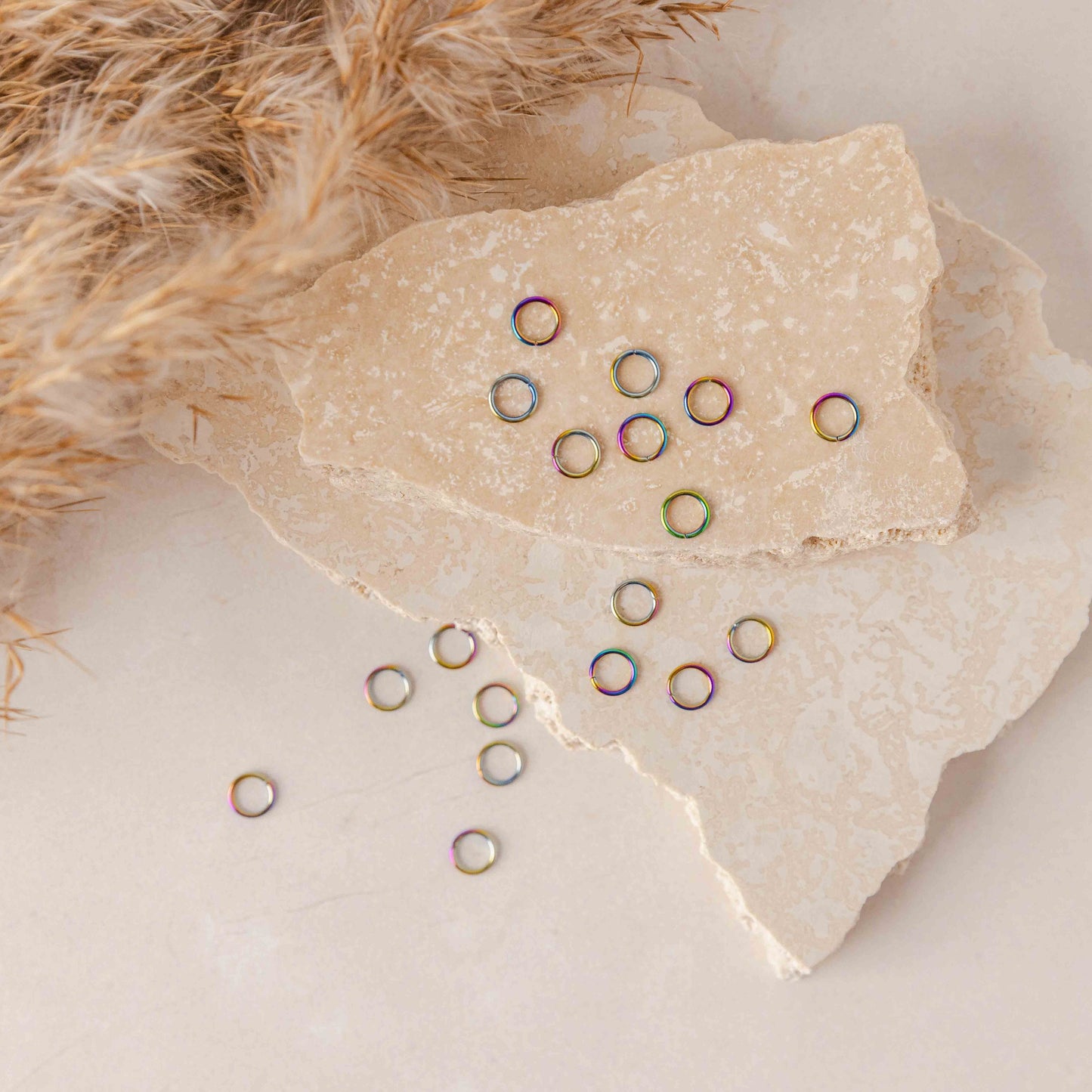 Rainbow 4mm Round Stainless Steel Jump Rings, 100 Pieces