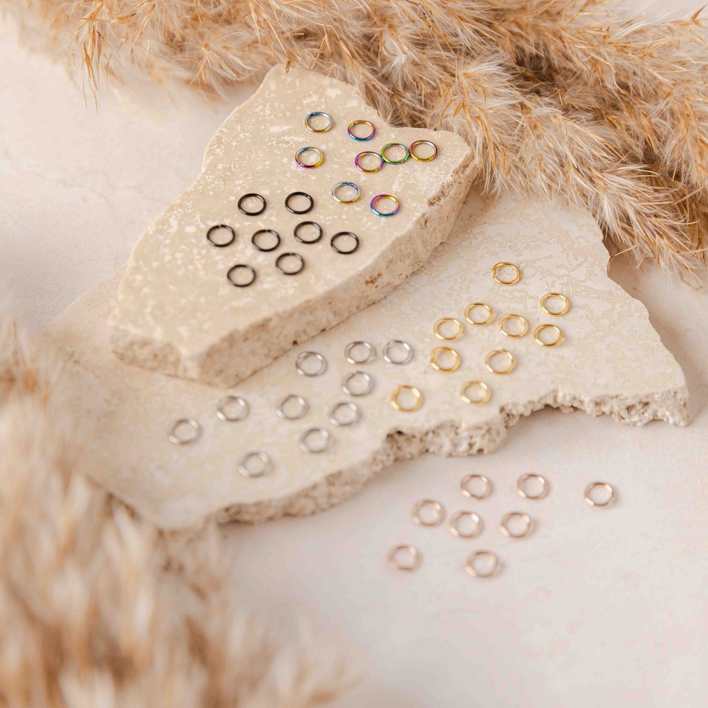 Black 6mm Round Stainless Steel Jump Rings, 100 Pieces