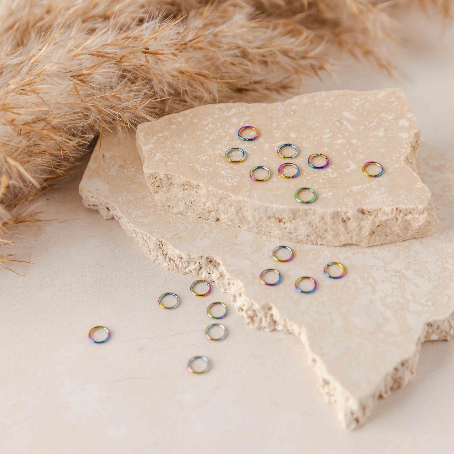 Rainbow 5mm Round Stainless Steel Jump Rings, 100 Pieces