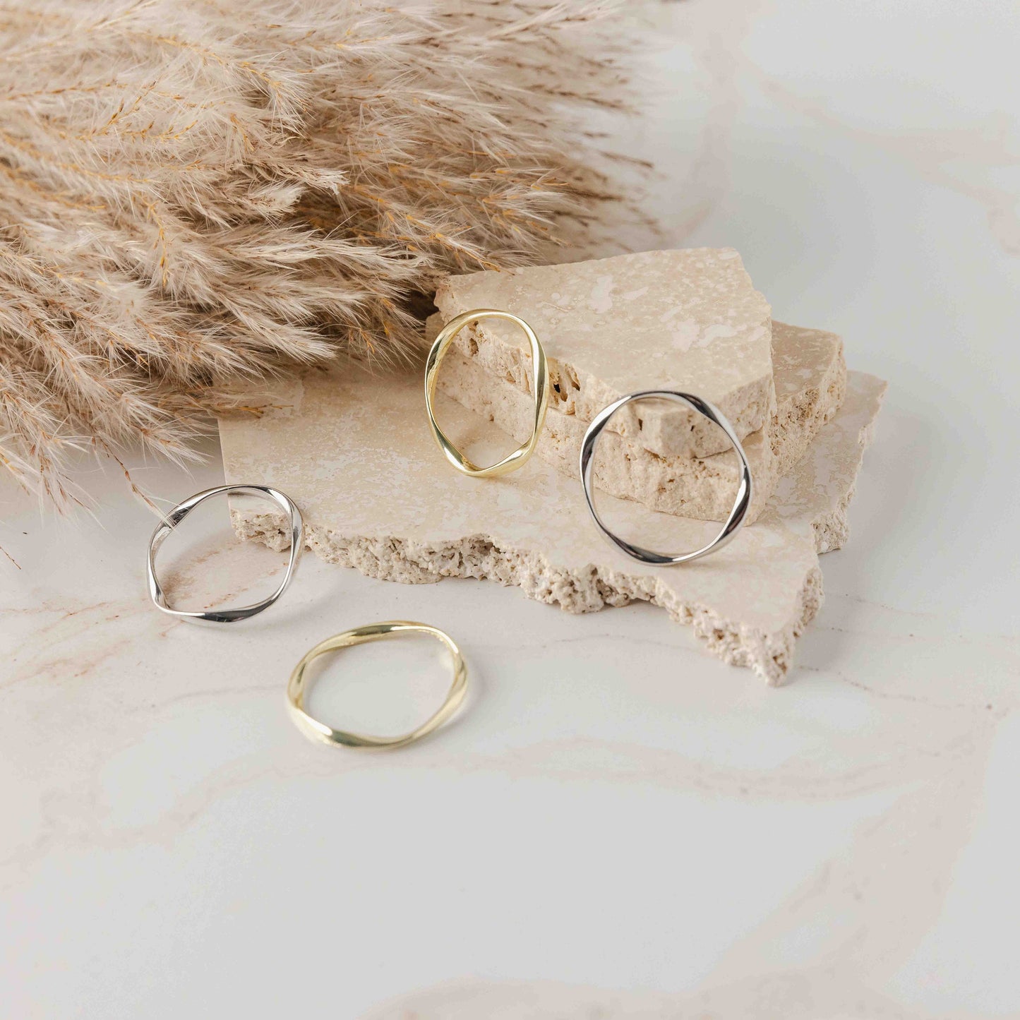 12mm Silver Circle Alloy Twisted Linking Rings, 10 Pieces