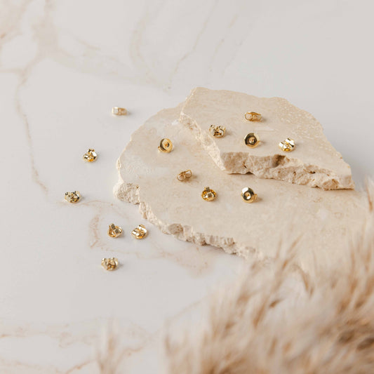 Bulk Gold Butterfly Style Stainless Steel Earring Backs, 100 Pieces