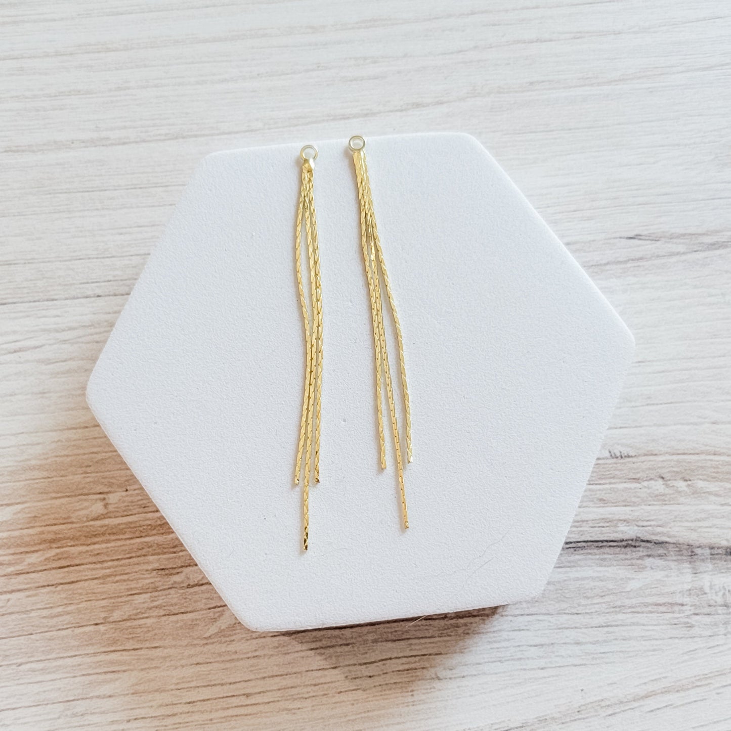 Gold Brass Triple Chain Pendant, 10 Pieces (3 Strands Per Piece)