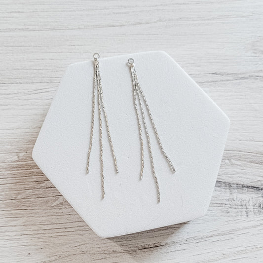 Silver Brass Triple Chain Pendant, 10 Pieces