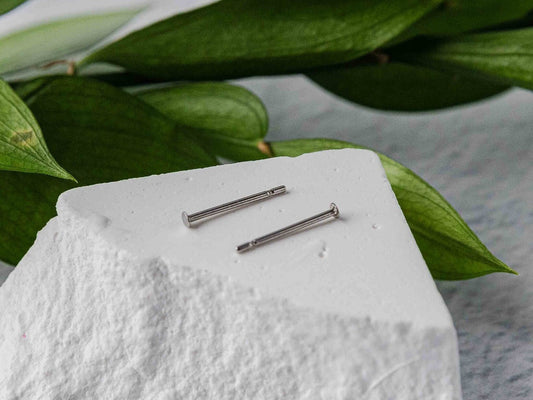 Bulk 1.5mm Silver Stainless Steel Regular Flat Pad Earring Posts, 100 Pieces