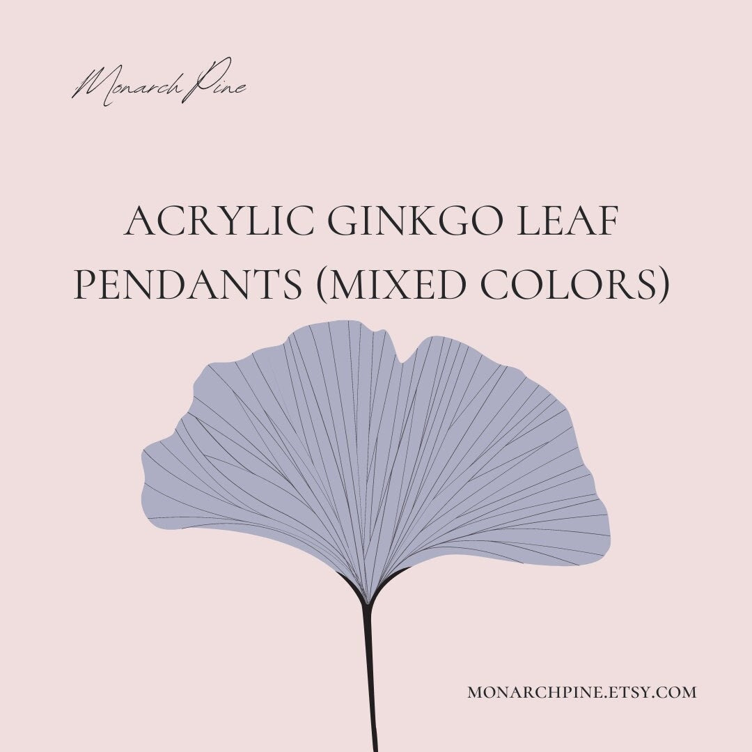 Mixed Color Set of Ginkgo Leaf Pendants (Choose your color family), 10 Pieces