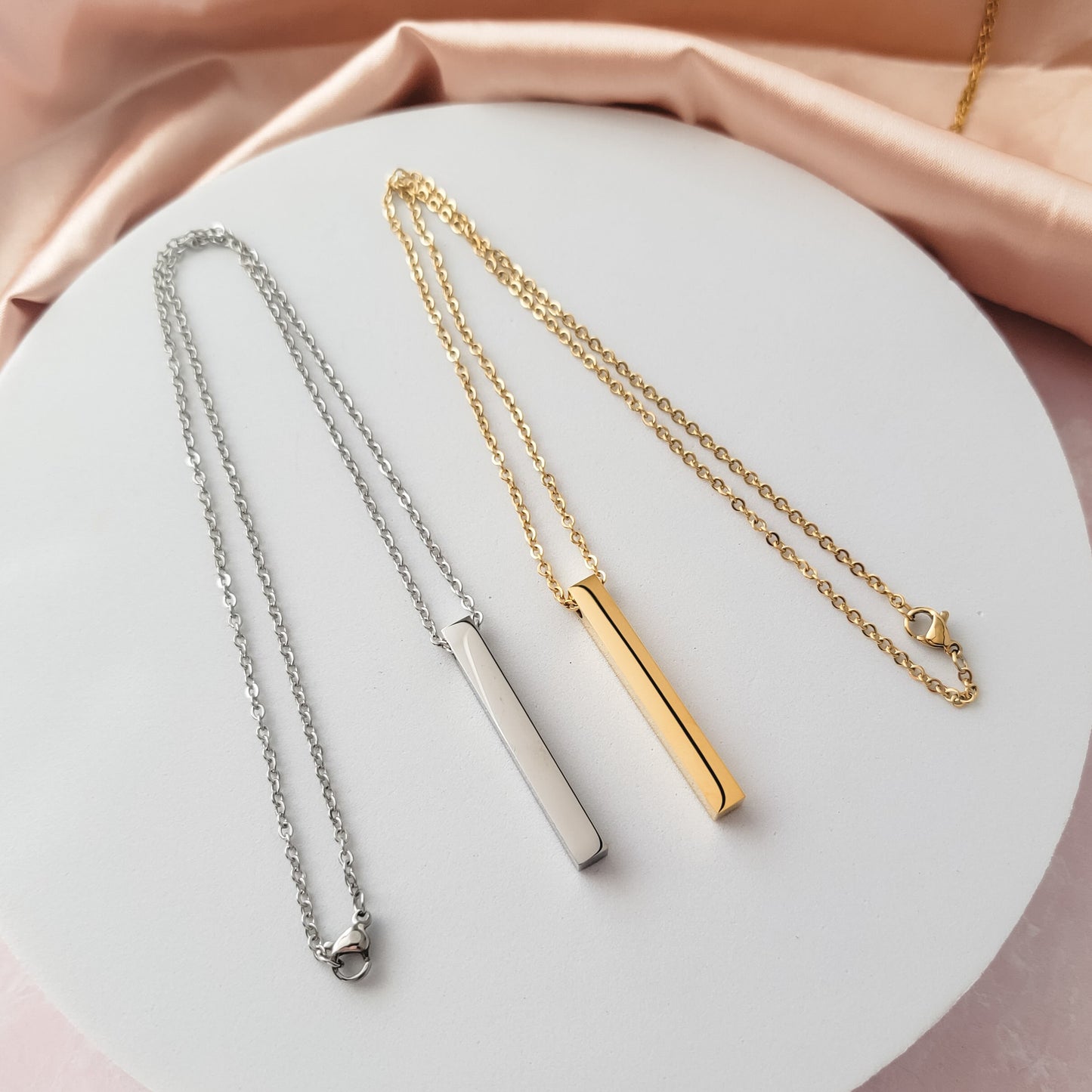 Vertical Bar Necklace (Silver, 14k Gold, Rose Gold, or Black), 1 Total, Metal Blank #5