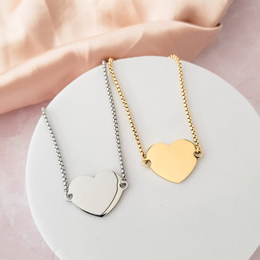 Centered Heart Bracelet (Silver or 14k Gold), 1 Total, Metal Blank #3