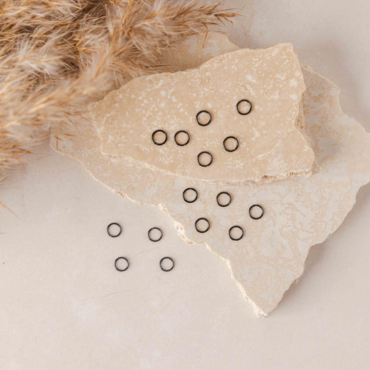 Black 6mm Round Stainless Steel Jump Rings, 100 Pieces