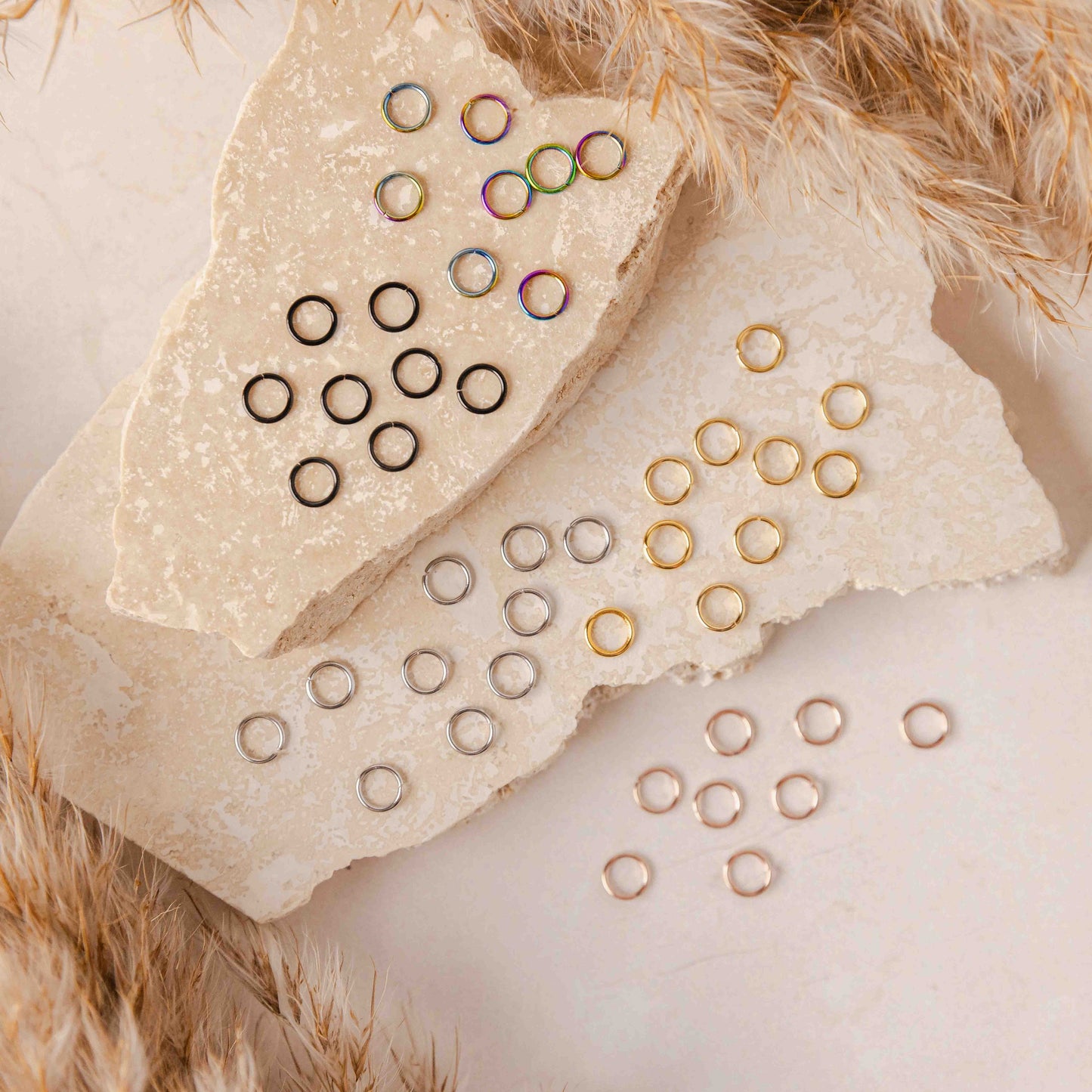 Rainbow 7mm Round Stainless Steel Jump Rings, 100 Pieces