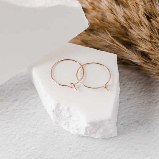 Rose Gold 25mm Round Wine Hoop Stainless Steel Ear Wires, 10 Pieces