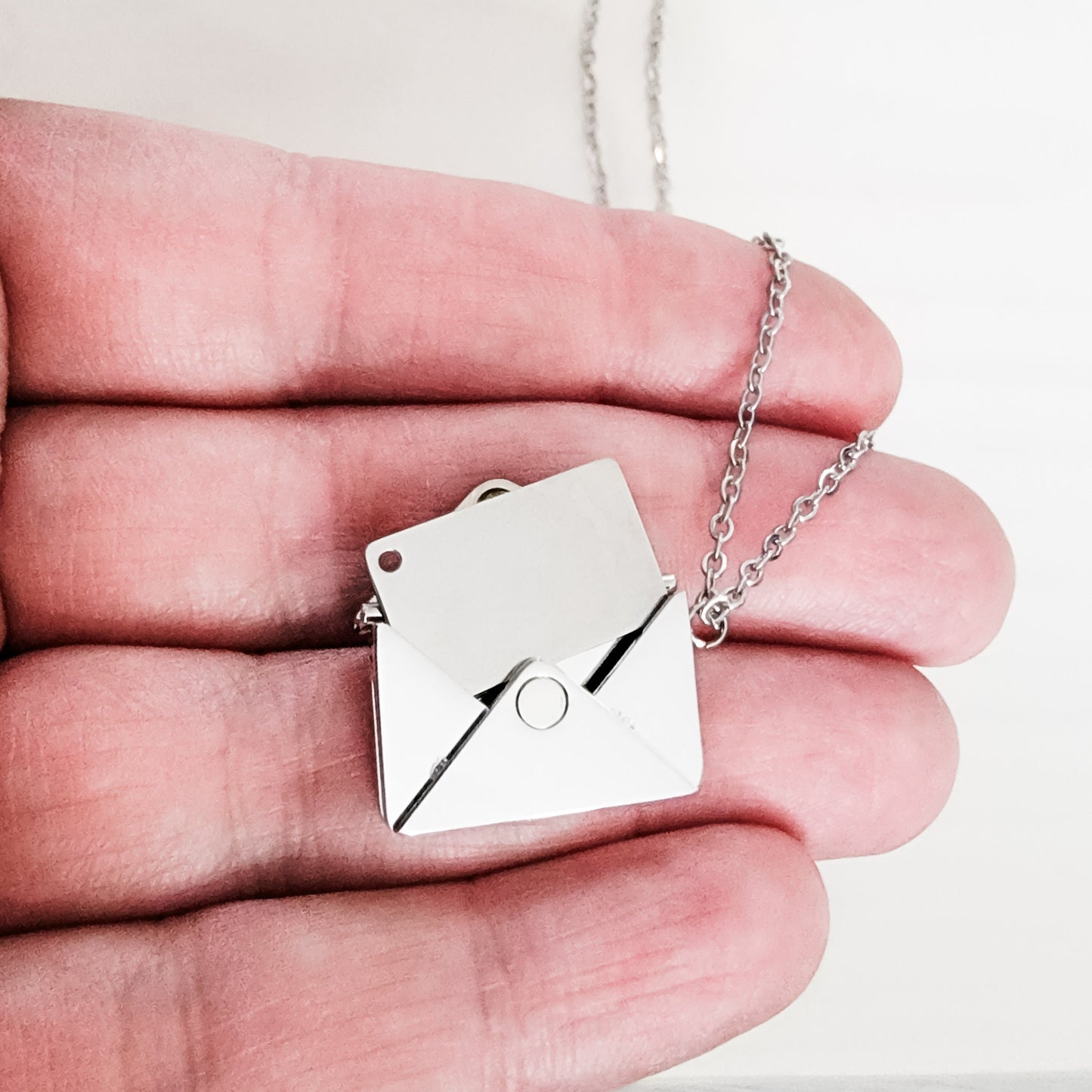 Secret Letter Necklace (Silver, Gold, Rose Gold, or Black) and Optional Extra Letters, 1 Total, Metal Blank #26