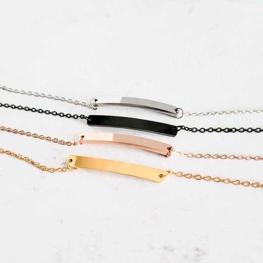 Horizontal Bar Cable Chain Bracelet (Silver, Gold, Rose Gold, or Black), 1 Total, Metal Blank #31