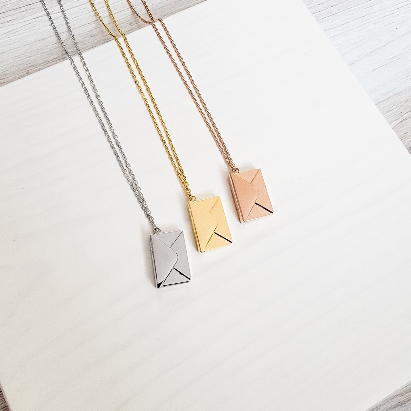 Secret Letter Necklace (Silver, Gold, Rose Gold, or Black) and Optional Extra Letters, 1 Total, Metal Blank #26