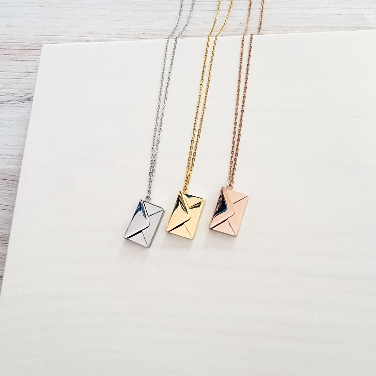 Secret Letter Necklace (Silver, Gold, Rose Gold, or Black) and Optional Extra Letters, 1 Total, Metal Blank #26