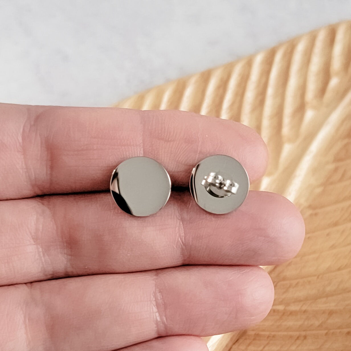 Circle Studs (Choose Silver, Gold, or Rose Gold), 1 Pair Total, Metal Blank #39