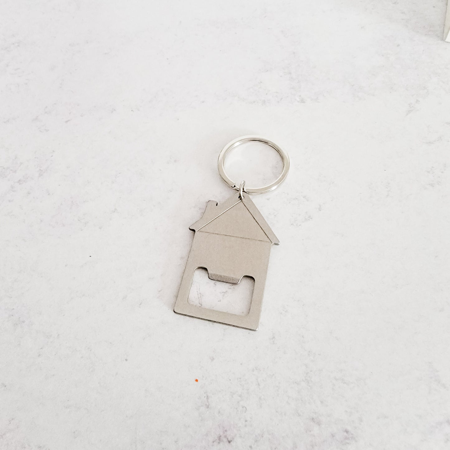 House Bottle Opener Keychain (Silver), 1 Piece Total, Metal Blank #34