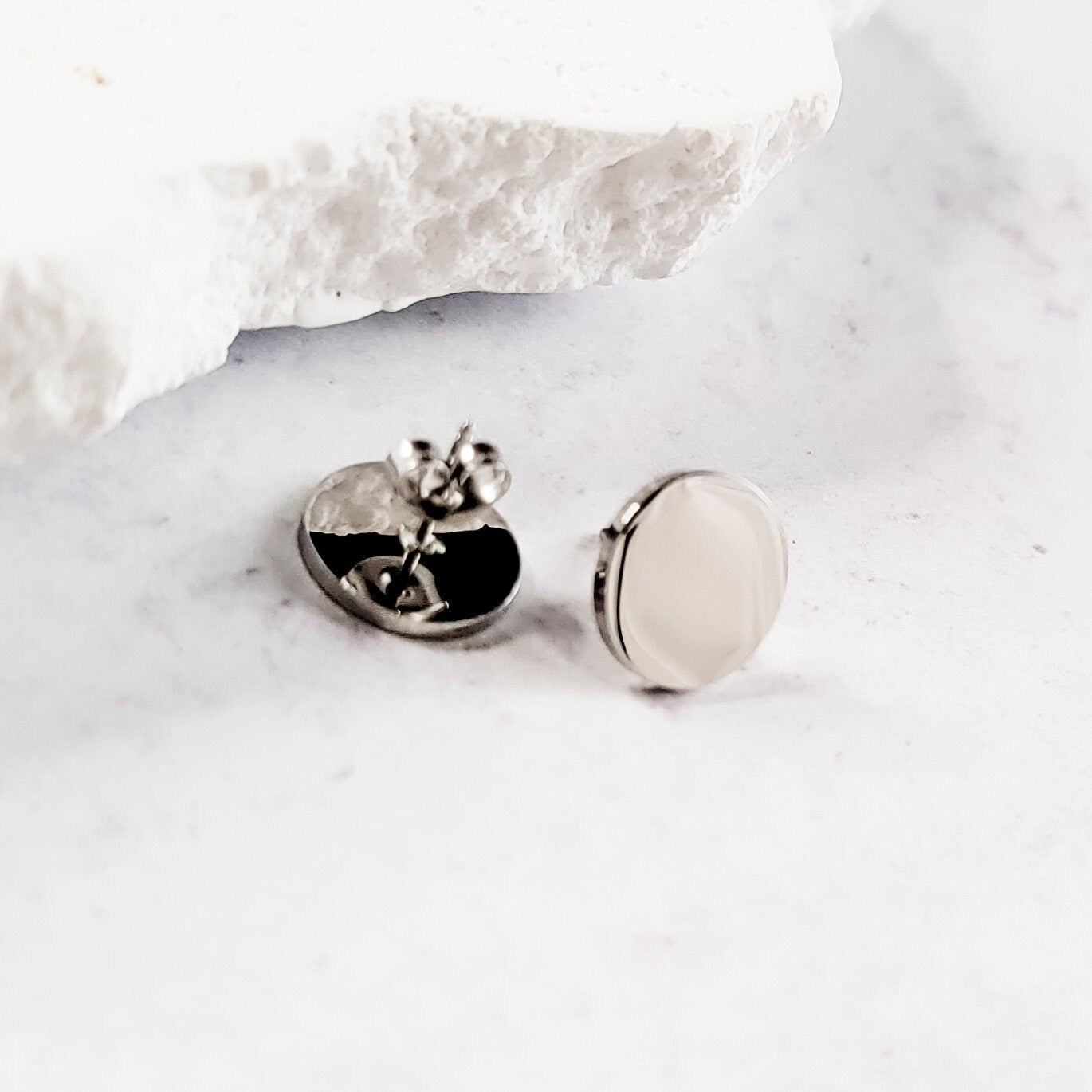 Circle Studs (Choose Silver, Gold, or Rose Gold), 1 Pair Total, Metal Blank #39