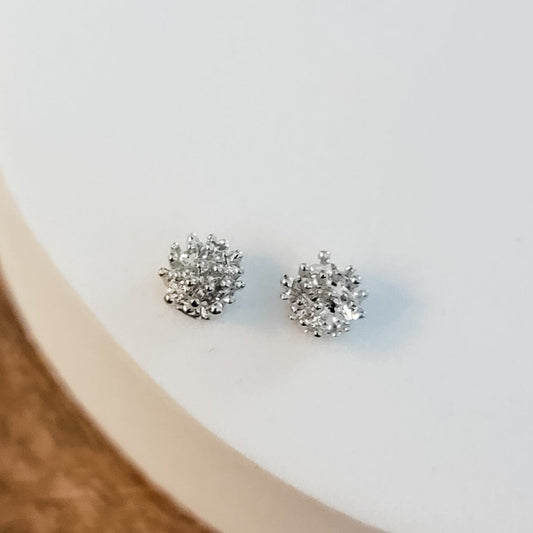 Petite Silver Brass Flower Center (6mm Stamen, No Hole), 10 Pieces