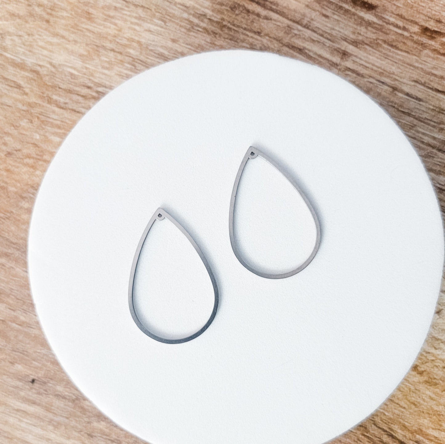 35mm Silver Stainless Steel Teardrop Linking Rings, 10 Pieces