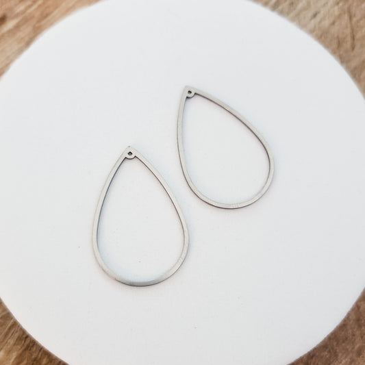 35mm Silver Stainless Steel Teardrop Linking Rings, 10 Pieces