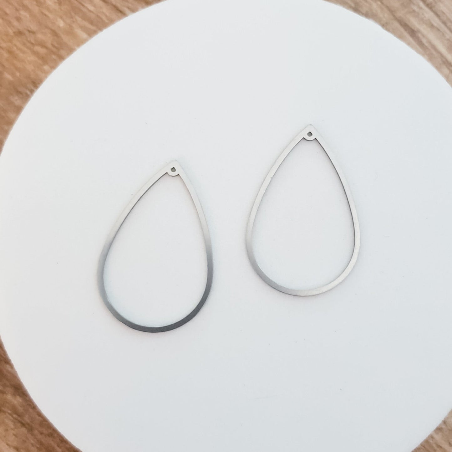 35mm Silver Stainless Steel Teardrop Linking Rings, 10 Pieces