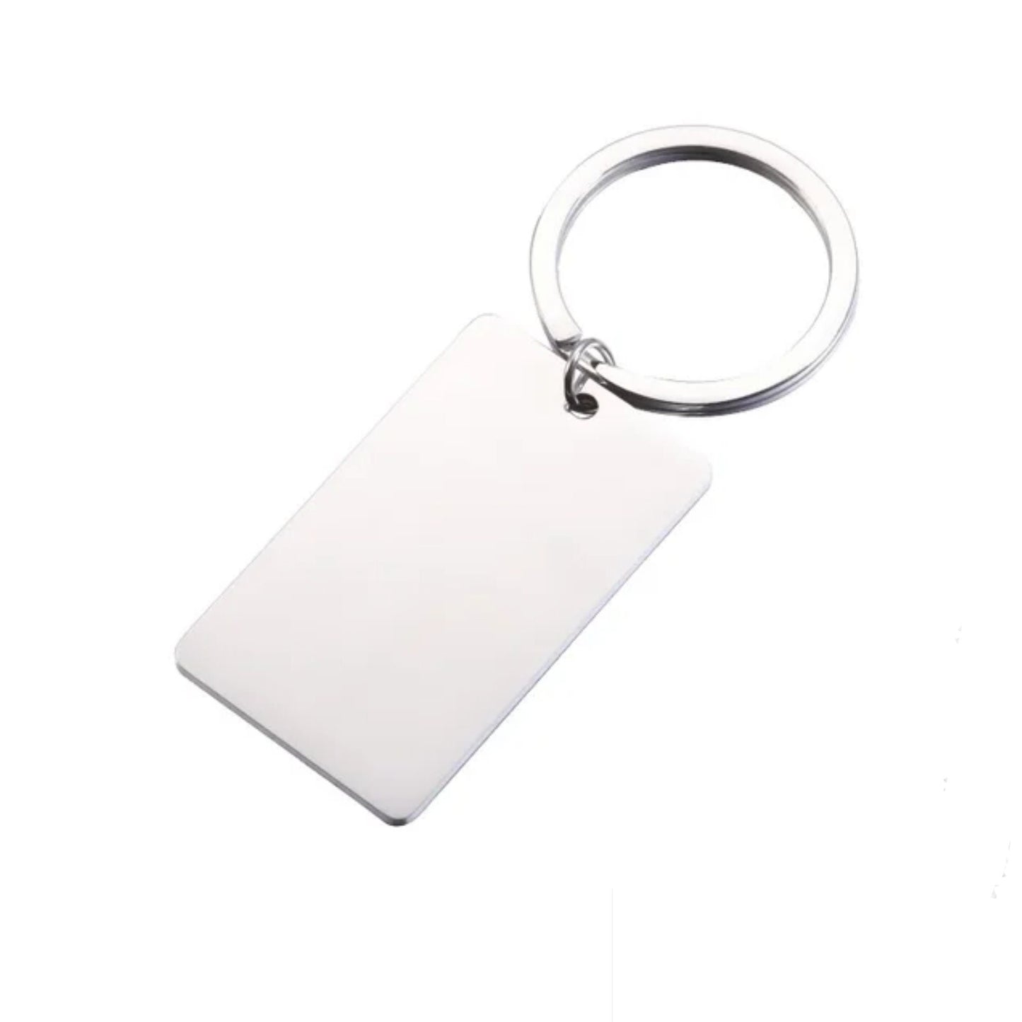 Mirror Polish Regular Rectangle Pendant Keychain (Silver or Gold), 1 Total, Metal Blank #65
