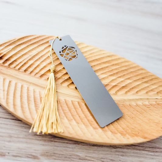 Flower Cutout Bookmark (Silver), Includes Tassel, 1 Piece, Metal Blank #71