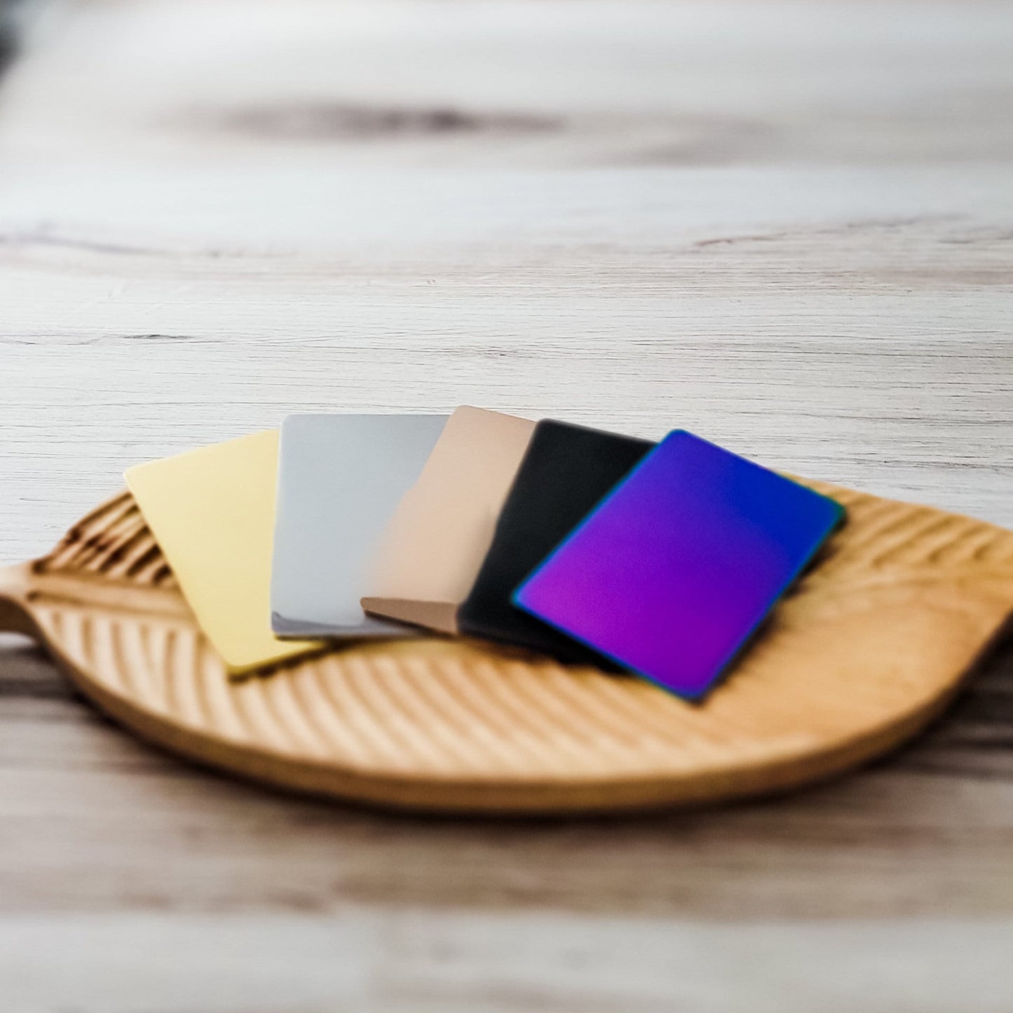 Rectangle Material Test Card (Gold, Silver, Rose Gold, Black, or Rainbow), 1 Piece, Metal Blank #72