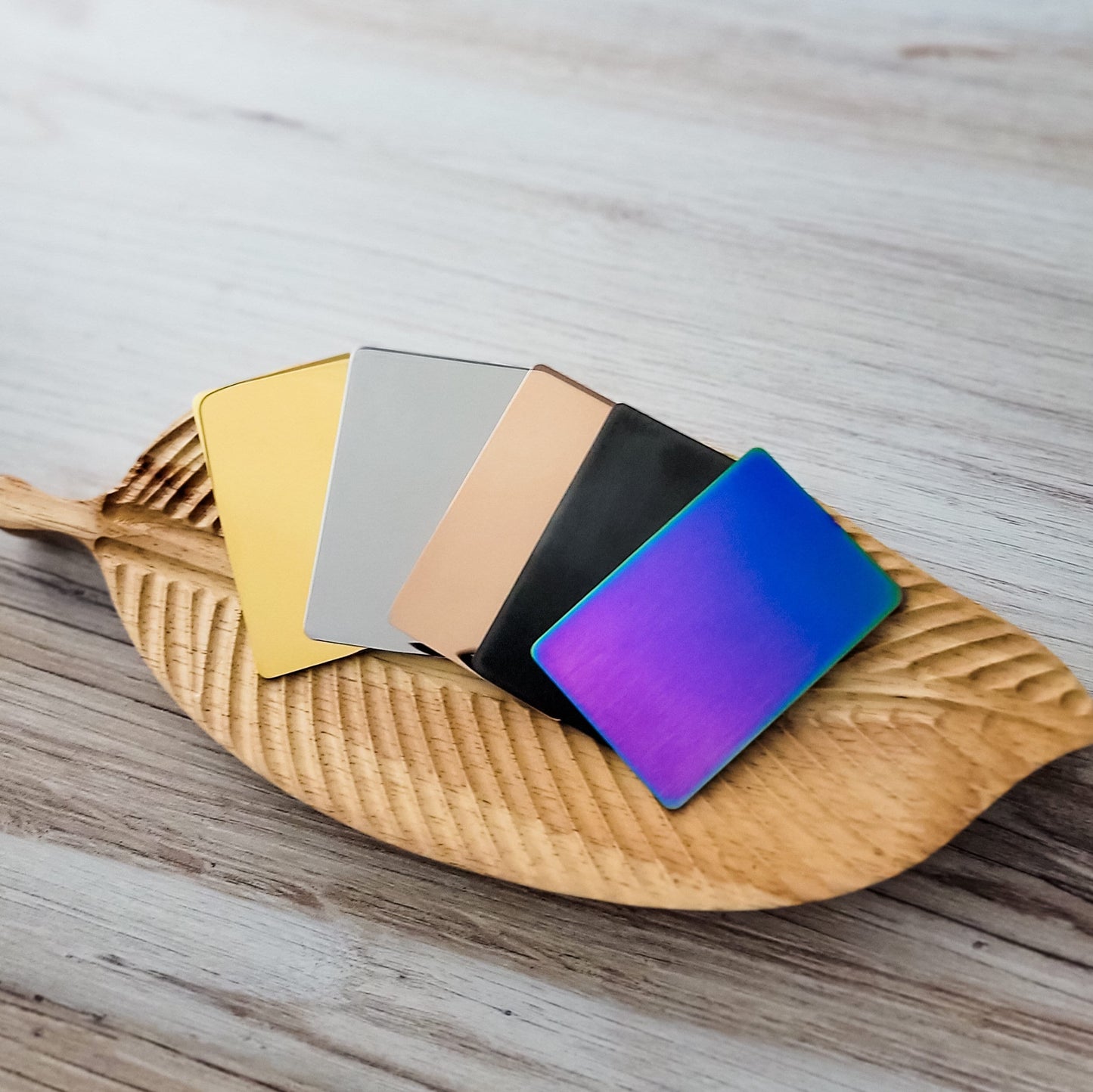 Rectangle Material Test Card (Gold, Silver, Rose Gold, Black, or Rainbow), 1 Piece, Metal Blank #72