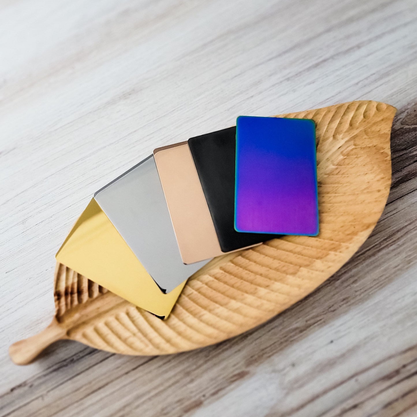 Rectangle Material Test Card (Gold, Silver, Rose Gold, Black, or Rainbow), 1 Piece, Metal Blank #72