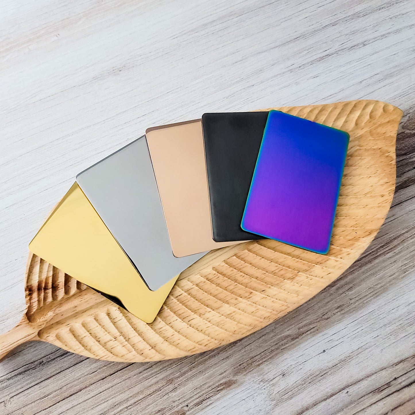 Rectangle Material Test Card (Gold, Silver, Rose Gold, Black, or Rainbow), 1 Piece, Metal Blank #72