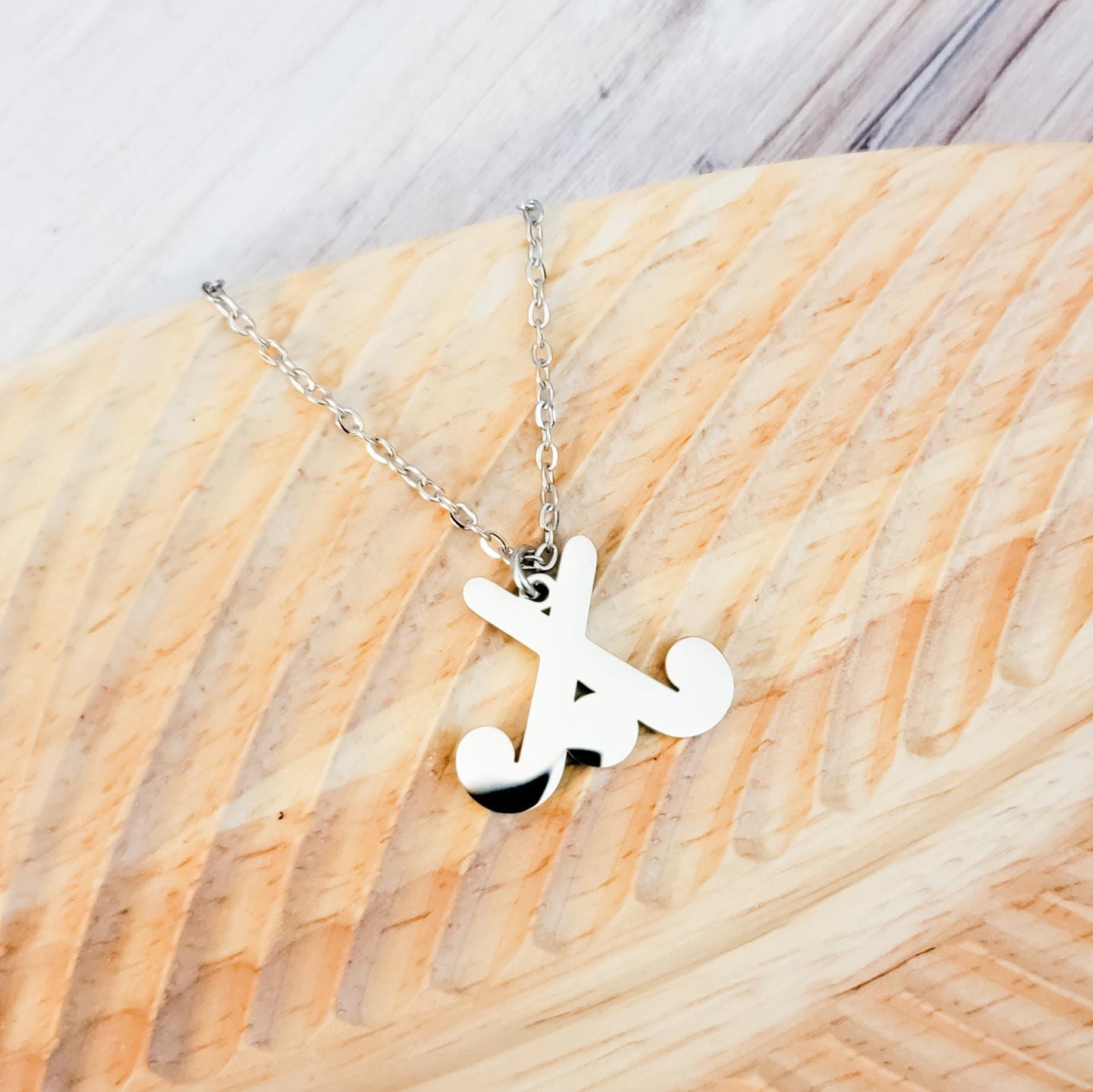 Field Hockey Pendant Necklace (Silver or Gold), Metal Blank #84