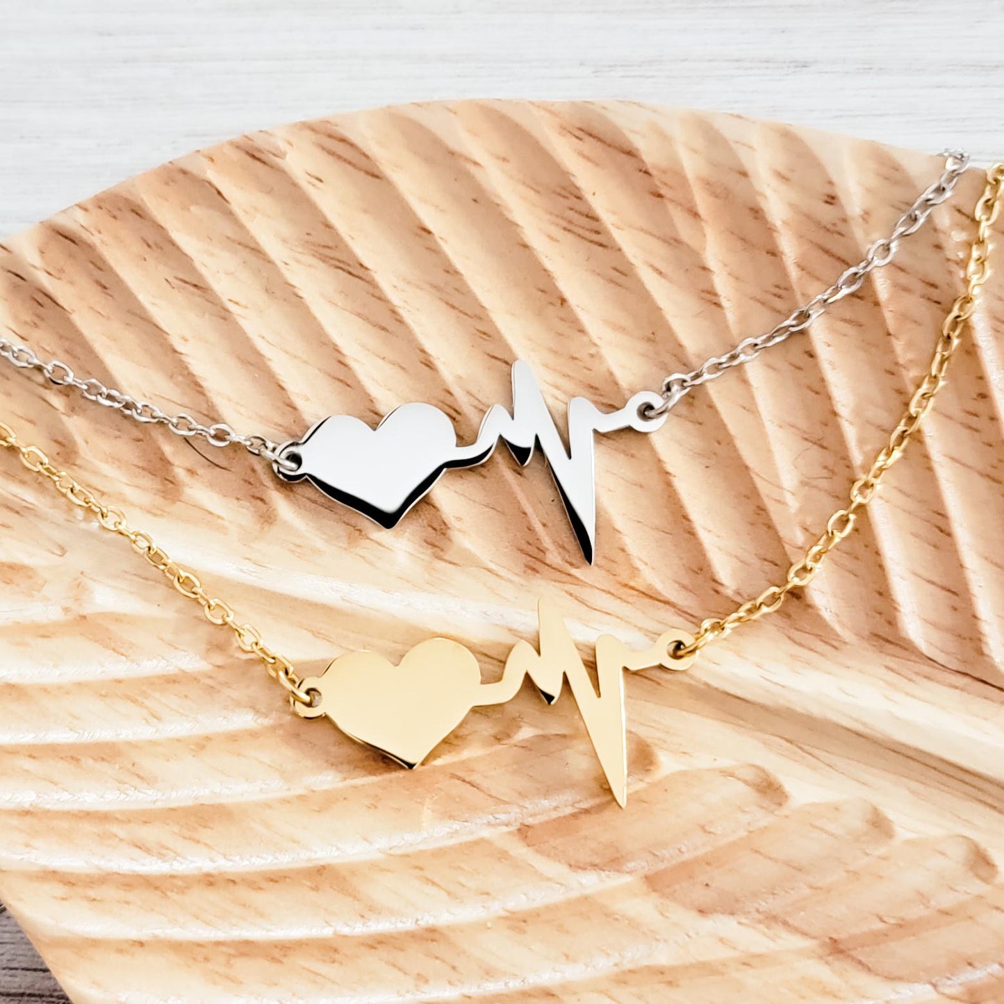 Heartbeat Necklace (Silver or Gold), 1 Total, Metal Blank #90