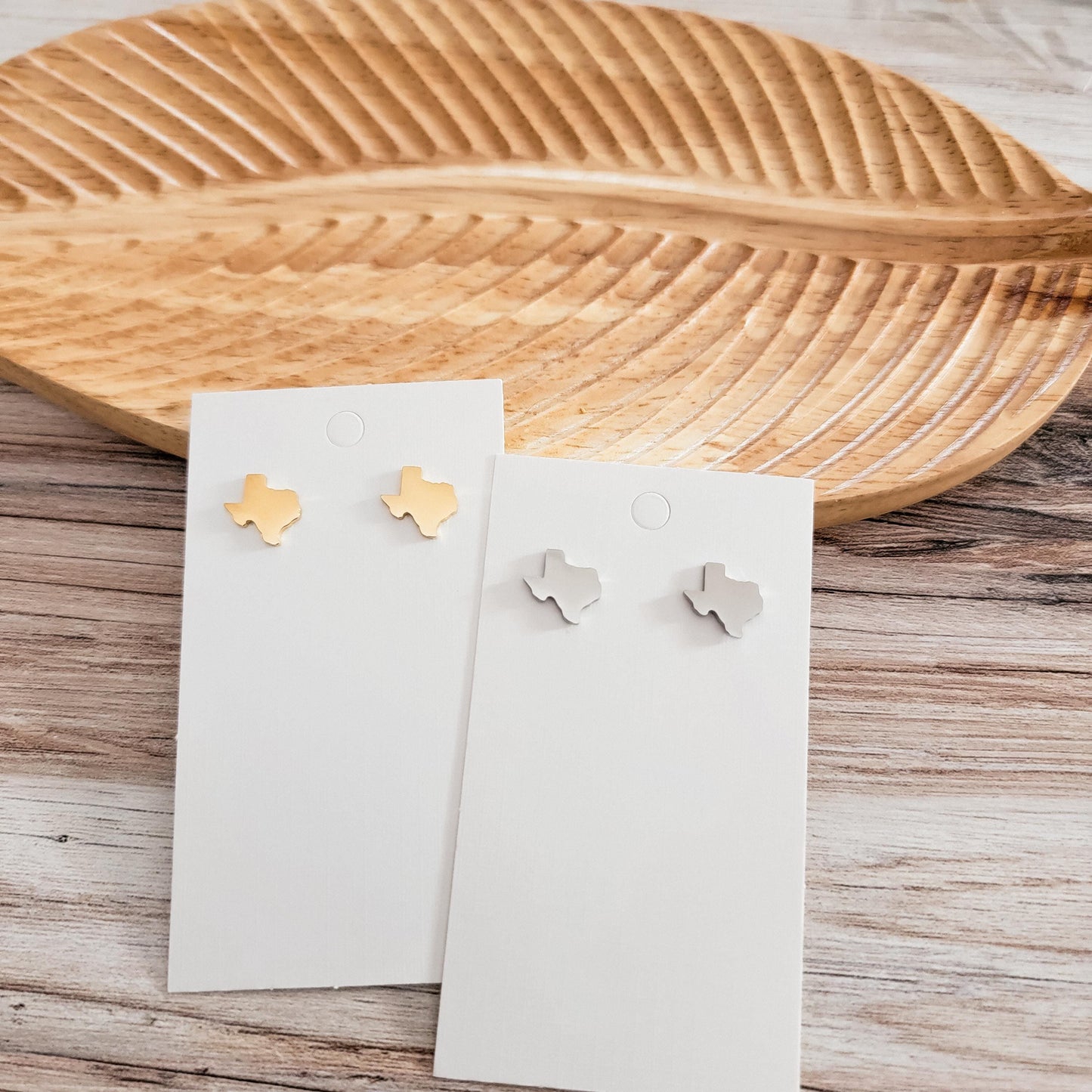 Texas Studs (Silver or Gold), 1 Pair Total, Metal Blank #91