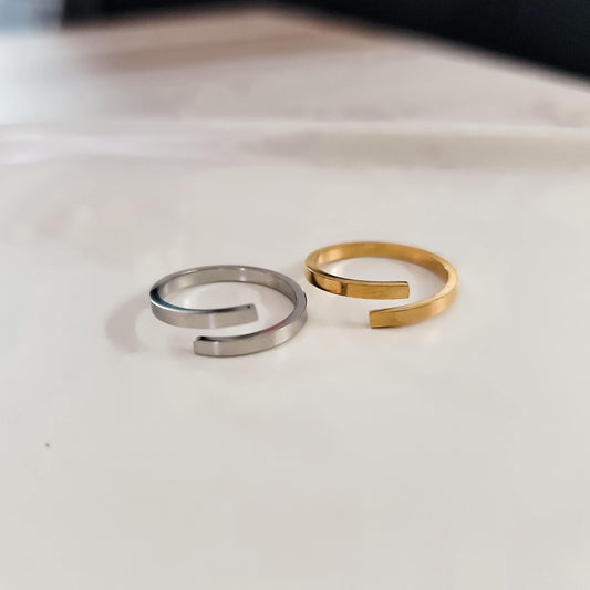 Narrow Adjustable Ring (Silver or Gold, One Size), 1 Total, Metal Blank #99