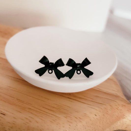 Black Stainless Steel Bow Stud Connector, 10 Pieces, Bow #6