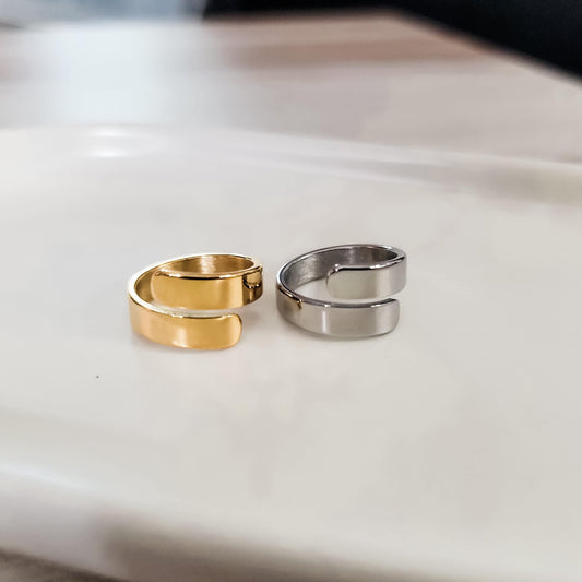 Wide Adjustable Ring (Silver or Gold, One Size), 1 Total, Metal Blank #100