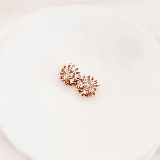 Small Gold Cubic Zirconia Flower Center (9mm Stamen, No Hole), 10 Pieces, Bling #2