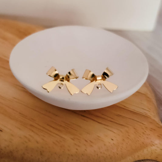 Gold Stainless Steel Bow Stud Connector, 10 Pieces, Bow #4