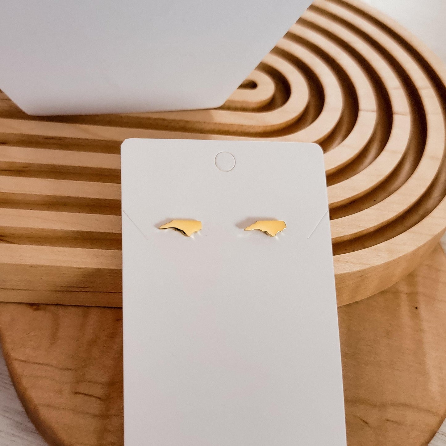 North Carolina Studs (Silver or Gold), 1 Pair Total, Metal Blank #119